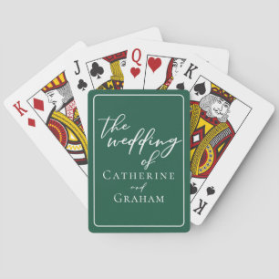 Jeu De Cartes Emerald Green Typographie Mariage personnalisé