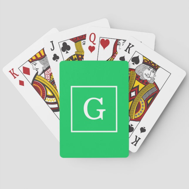 Jeu De Cartes Emerald Green White Framed (dos)
