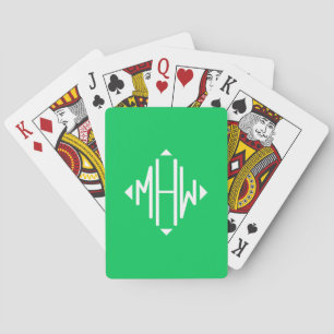 Jeu De Cartes Emerald White 3Init Diamant Monogramme Police DIY