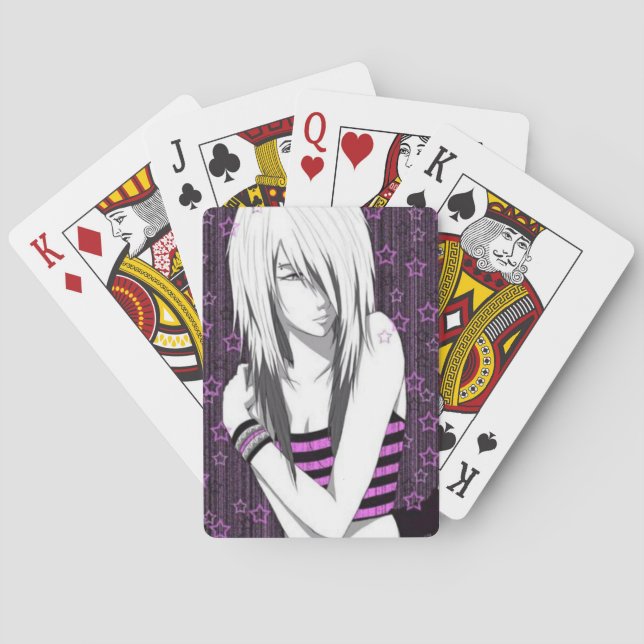 Jeu De Cartes Emo Anime Girl Jouer des cartes (dos)