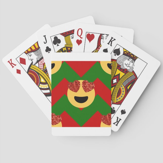 Jeu De Cartes émoticône de coeur de noël (dos)