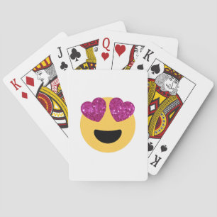 Jeu De Cartes émoticône du coeur de parties scintillant