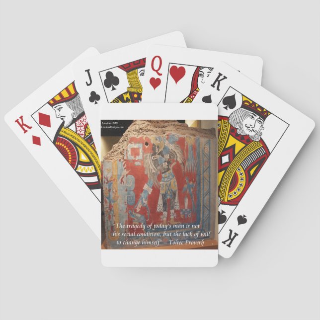Jeu De Cartes Empire Tolèque Graphique & Proverbe Célèbre (dos)