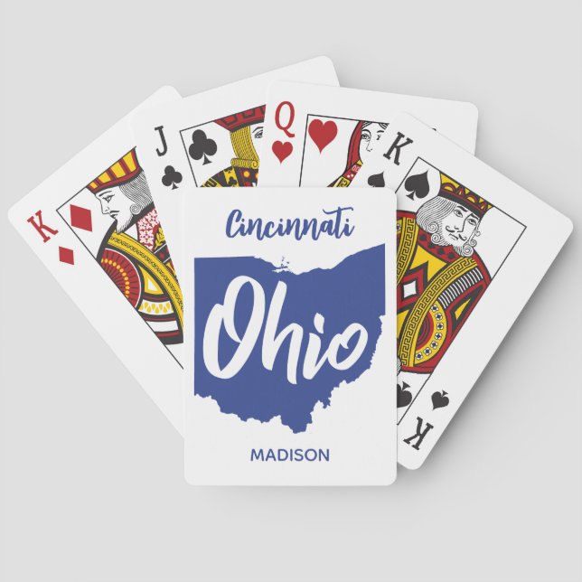 Jeu De Cartes Emplacement personnalisé & nom Ohio (dos)