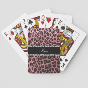 Jeu De Cartes Empreinte de léopard d'parties scintillant rose cl
