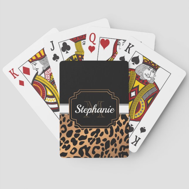 Jeu De Cartes Empreinte de léopard mignon (dos)