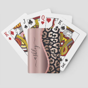 Jeu De Cartes Empreinte de léopard rose Gold Foil