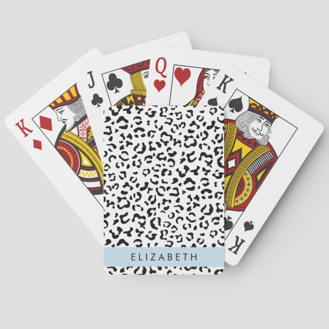 Jeu De Cartes Empreinte de léopard, Spots, Noir Et Blanc, Votre  (dos)