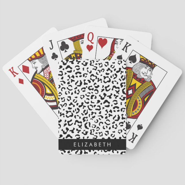 Jeu De Cartes Empreinte de léopard, Spots, Noir Et Blanc, Votre  (dos)