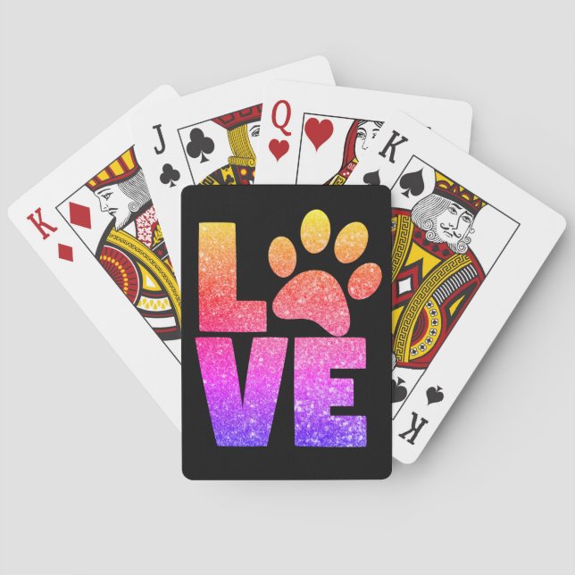 Jeu De Cartes Empreinte de patte d'amour Rainbow Sparkle (dos)