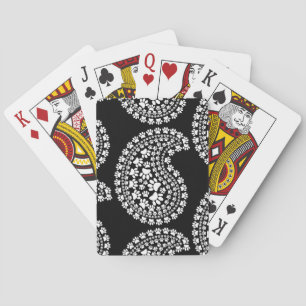 Jeu De Cartes Empreinte de patte de chien blanc Paisley Motif
