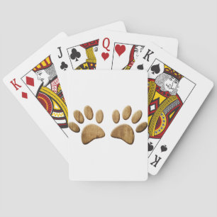 Jeu De Cartes Empreinte de patte de chien de bois