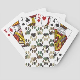Jeu De Cartes Empreinte de patte de chien Motif Camo