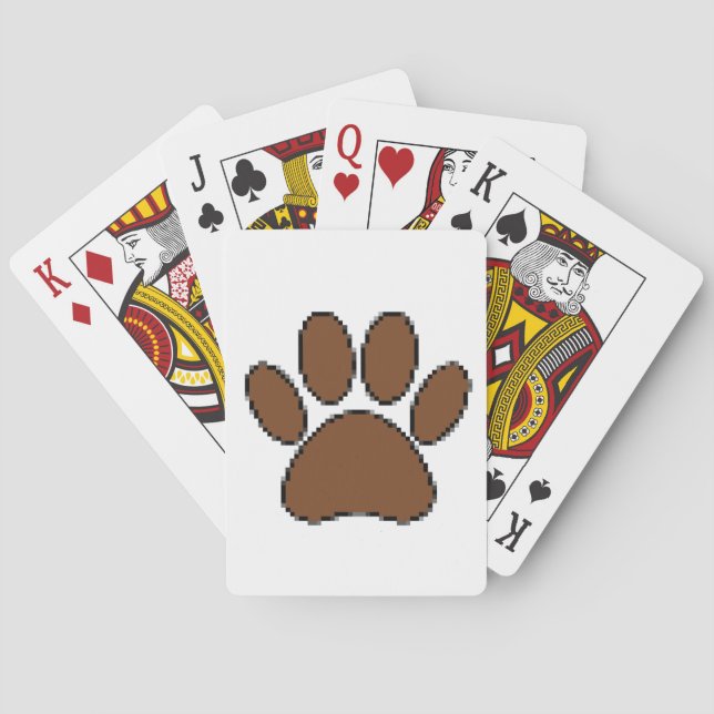 Jeu De Cartes Empreinte de patte de chien Pixel (dos)