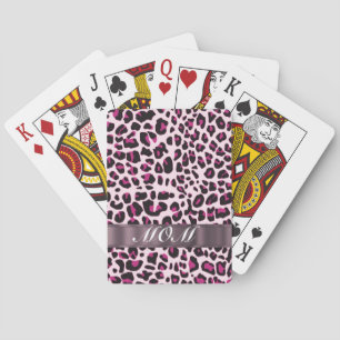 Jeu De Cartes Empreintes de léopard roses mères personnalisées