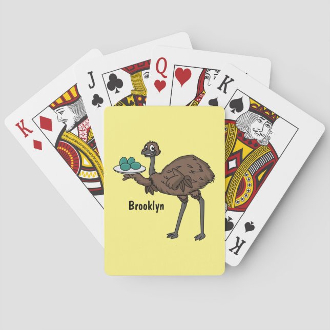 Jeu De Cartes Emu avec dessin animé d'oeufs (dos)