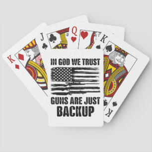 Jeu De Cartes En Dieu, Nous Croyons Que Les Armes À Feu Sont Jus