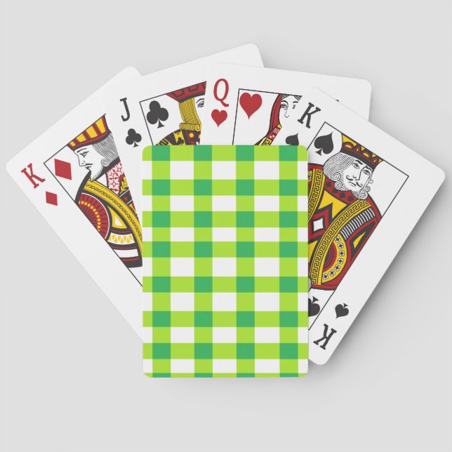Jeu De Cartes En vichy verte (dos)