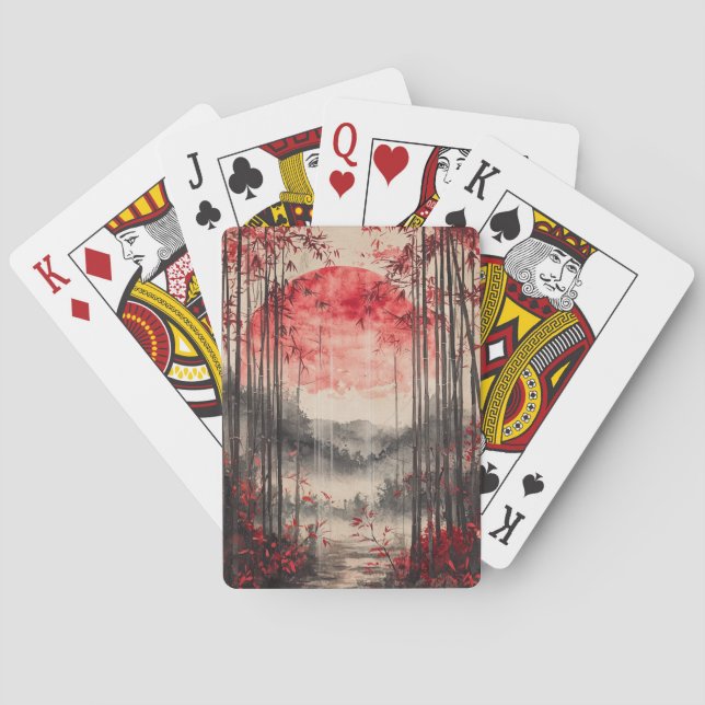 Jeu De Cartes Encre lavée Sakura Lune de sang (1) (dos)