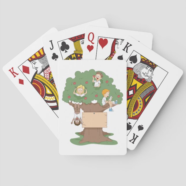 Jeu De Cartes Enfants amusants jouant dans l'arbre Apple (dos)