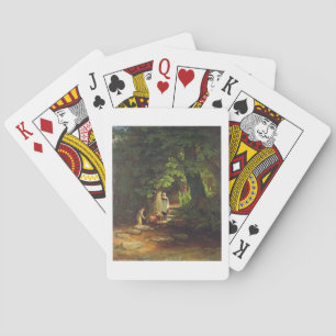 Jeu De Cartes Enfants au bord d'un ruisseau, v. 1822 (huile sur 