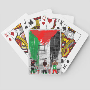 Jeu De Cartes Enfants de Gaza peignant le drapeau de la Palestin
