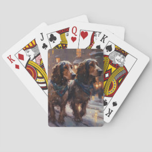 Jeu De Cartes English Cocker Spaniel Saison de Noël festive