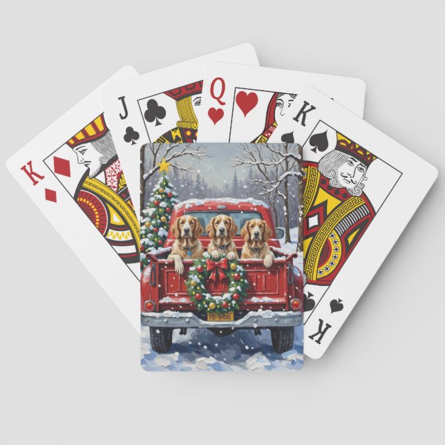 Jeu De Cartes English Setter Christmas Red Truck Holiday (dos)