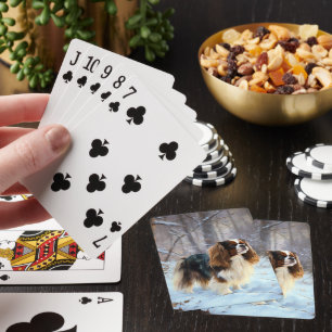 Jeu De Cartes English Toy Spaniel Laisser Neige Noël
