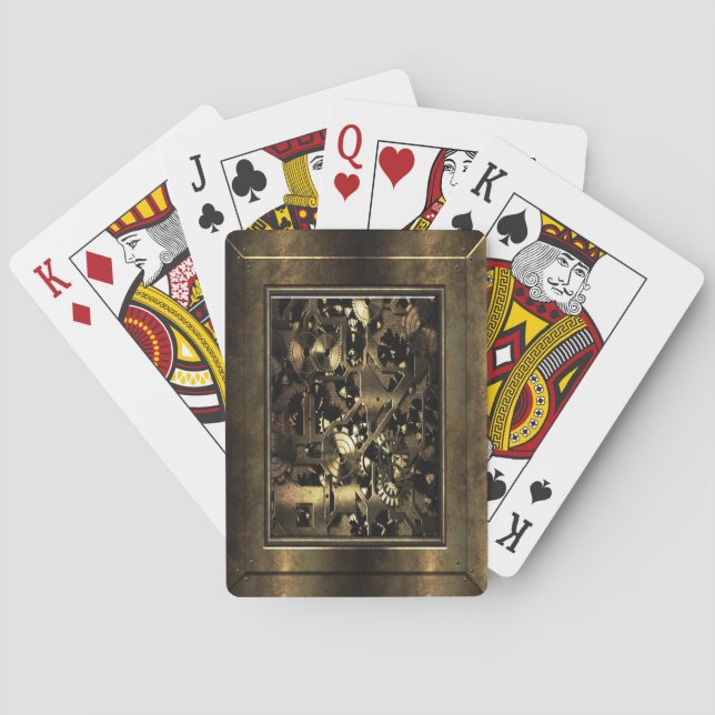 Jeu De Cartes Engrenages métalliques Steampunk (dos)