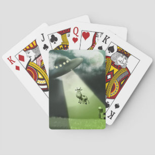 Jeu De Cartes Enlèvement de vache UFO comique Jouer des cartes