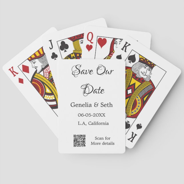 Jeu De Cartes Enregistrer la date simple minimum détails du code (dos)