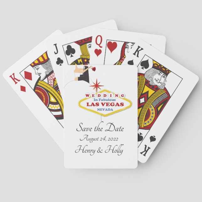 Jeu De Cartes Enregistrer le Mariage de date à Las Vegas Jouer d (dos)