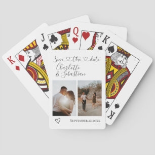 Jeu De Cartes Enregistrer notre date Coeur manuscrit photo perso