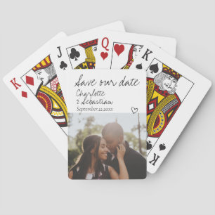 Jeu De Cartes Enregistrer notre date manuscrite photo personnali
