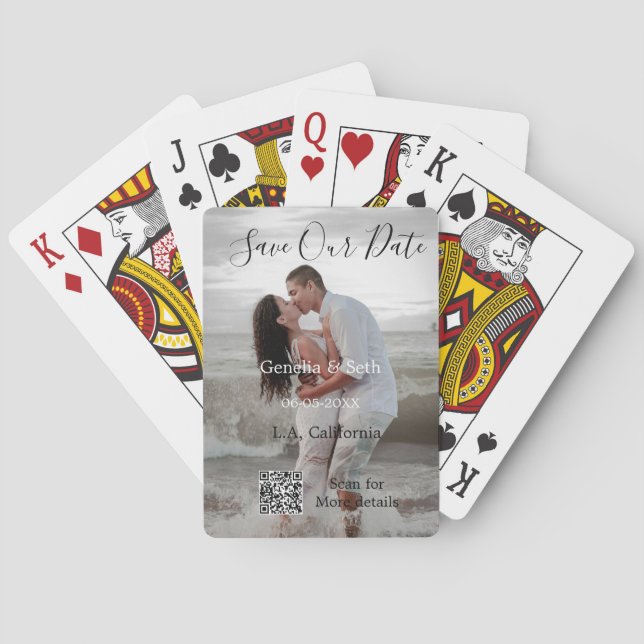 Jeu De Cartes Enregistrez la date simple code QR minimal détails (dos)