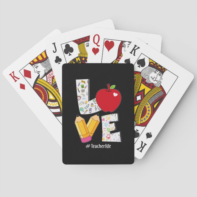Jeu De Cartes Enseignant Cadeau Amour Enseignant Vie (dos)