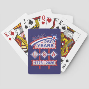 Jeu De Cartes Enseigne de marquise rétro USA 250e anniversaire 1