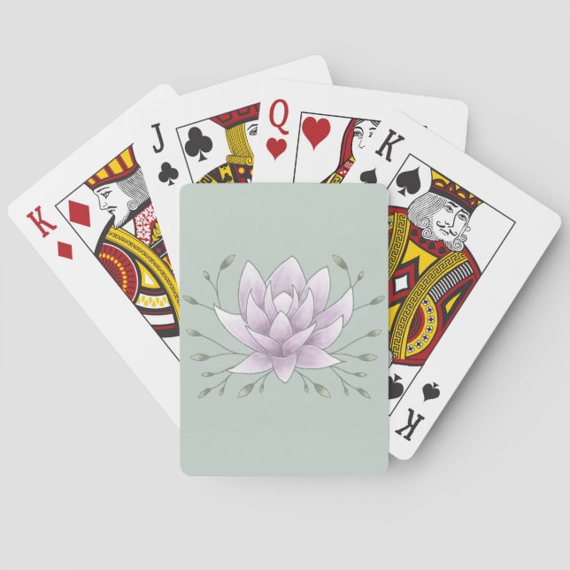 Jeu De Cartes Enterrement de vie de jeune fille Vert et Lotus Ro (dos)