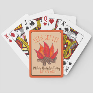 Jeu De Cartes Enterrons la Vie de Garçon avec un Feu de Camp Lit