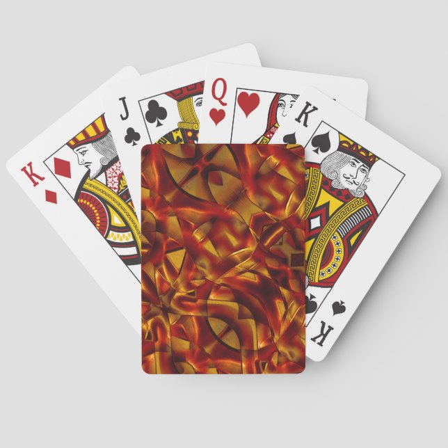 Jeu De Cartes Entrelacement de rubans orange brûlés, effet sculp (dos)