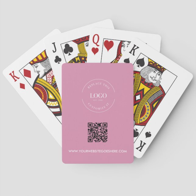 Jeu De Cartes Entreprise LOGO Entreprise QR CODE Rose