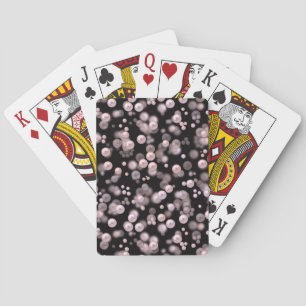 Jeu De Cartes Éparcelles de perles roses et blanches sur velours