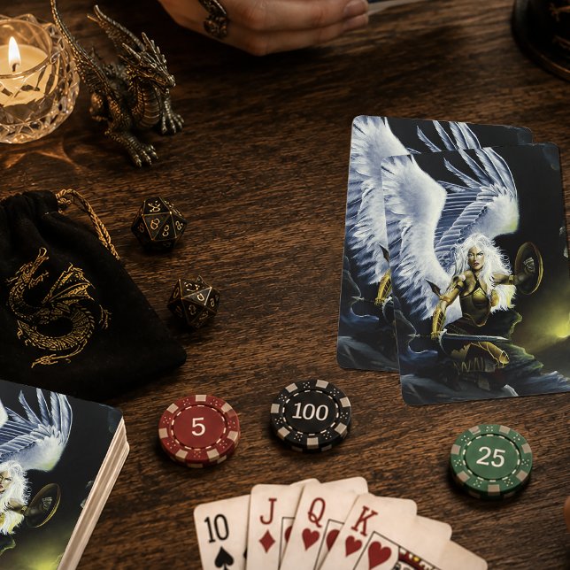 Jeu De Cartes Épée d'ange guerrier de fantasy féroce (Créateur téléchargé)