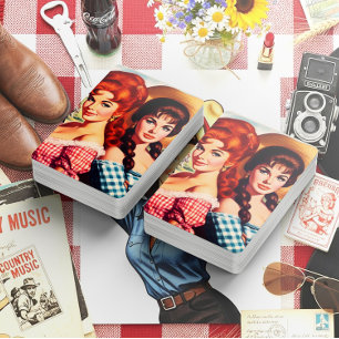Jeu De Cartes Éphémérides de fille de fermier vintage