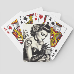 Jeu De Cartes Épingle de goth tatoué rétro