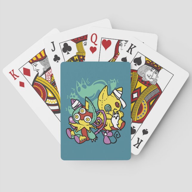 Jeu De Cartes Épouvantablement mignon | Chats monstrueux Hallowe (dos)