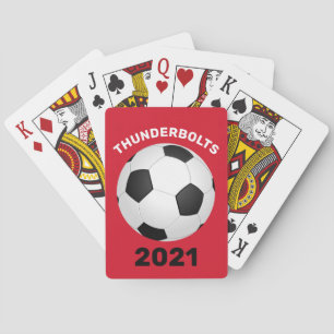 Jeu De Cartes Équipe de Football Rouge Personnalisé Cartes de Je