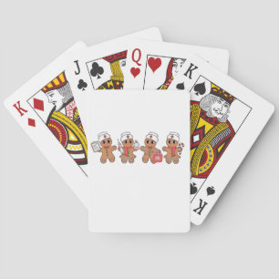 Jeu De Cartes Équipe de Noël Santa Gingerbread Infirmière Squad