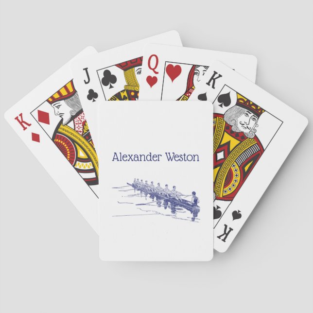 Jeu De Cartes Équipe de rameurs de l'équipe d'aviron Blue Rowing (dos)